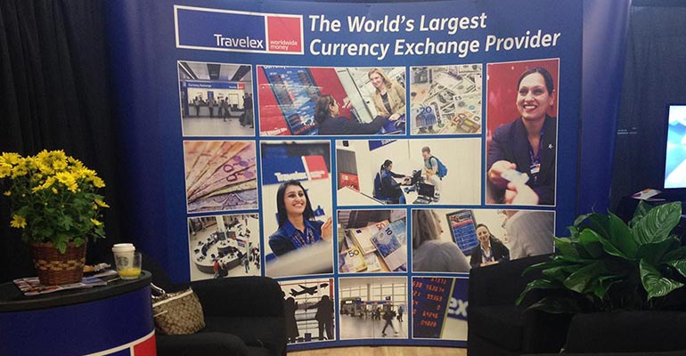 Travelex Currency Exchange Services ARN Trade Show Booth Banner