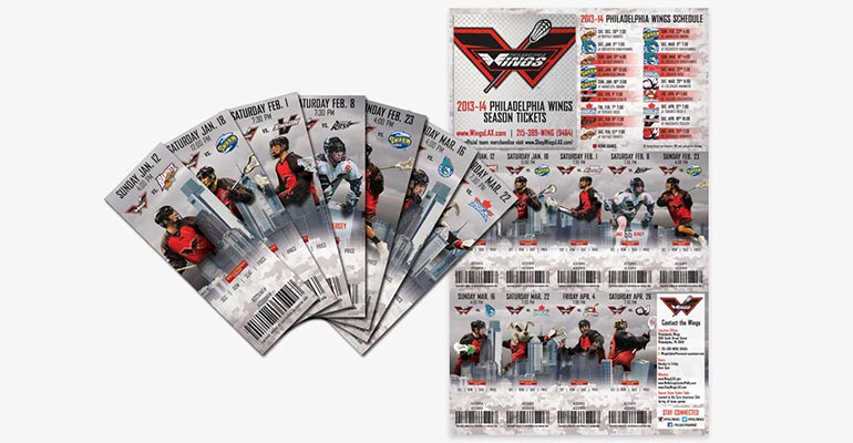 Philadelphia Wings Pro Lacrosse Team 2014 Marketing Materials - Season Tickets