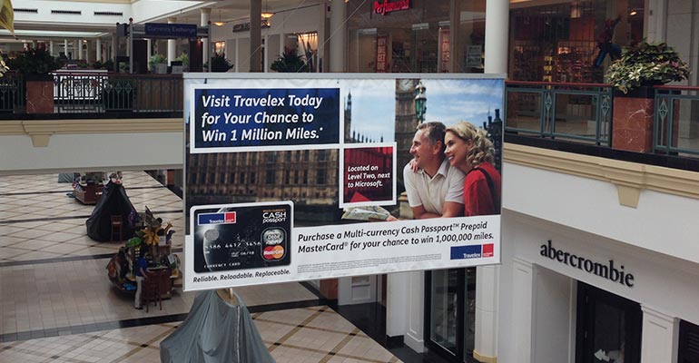 Travelex Currency Exchange 2013 Simon Mall Advertising Large Scale Banners