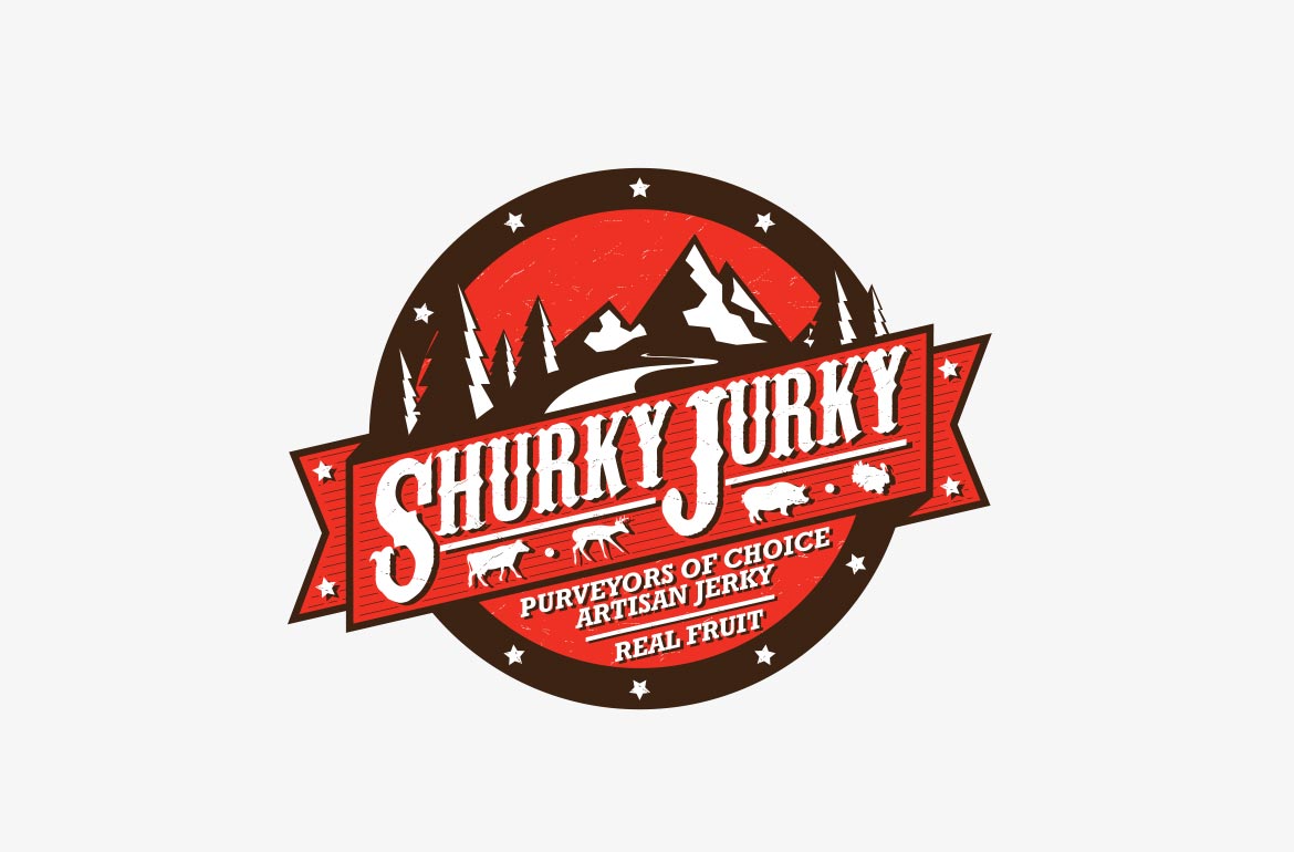 Shurky Jerky Logo Design Brand