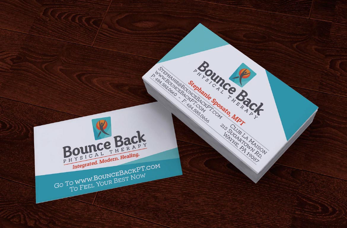 Bounce Back Physical Therapy Business Card Design