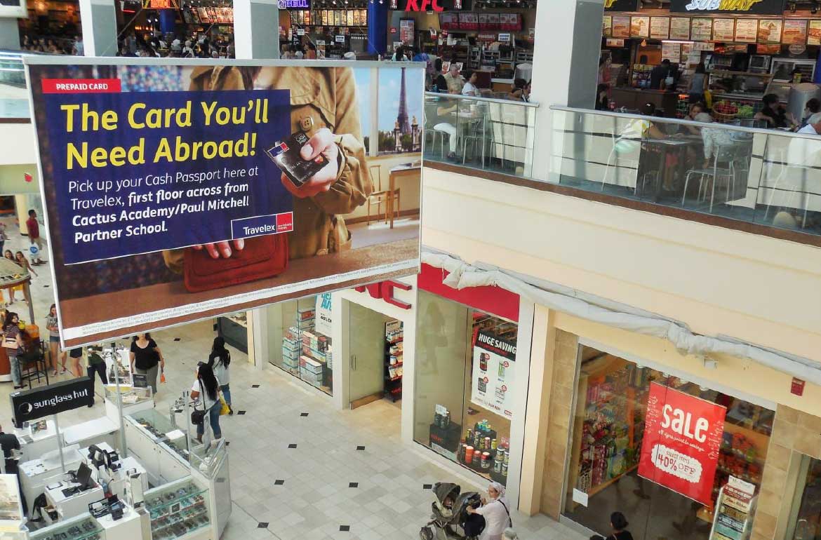 Travelex MasterCard Advertising SIMON Malls Design Ad Design Sky Banner