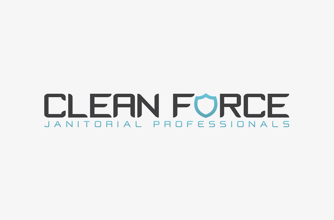 Commercial Cleaner clean force logo design branding
